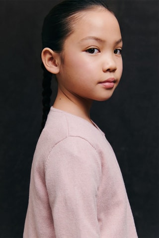 Cardigan maille fine coton - Rose clair