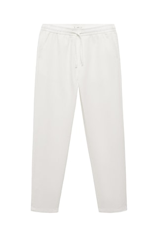 Pantalon lin cordon - Blanc