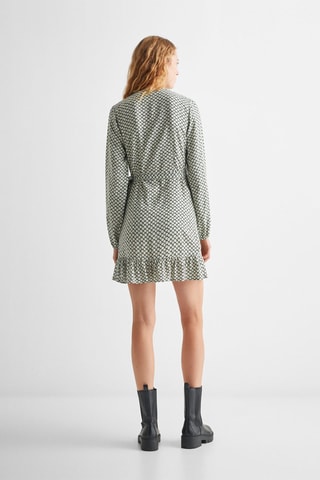 Robe imprimée à volants - Blanc
