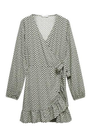 Robe imprimée à volants - Blanc