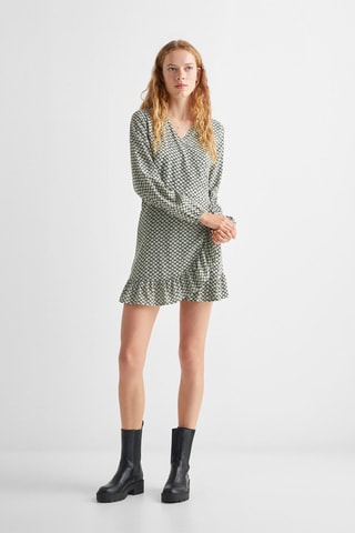 Robe imprimée à volants - Blanc