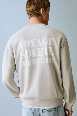 Sweater coton message - Gris