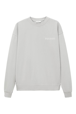 Sweater coton message - Gris