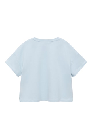 T-shirt en coton brodé - Bleu clair