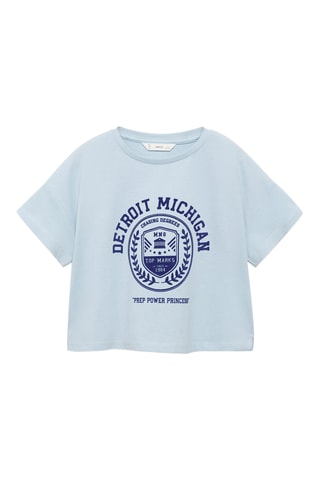 T-shirt en coton brodé - Bleu clair