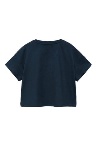 T-shirt en coton brodé - Bleu marine