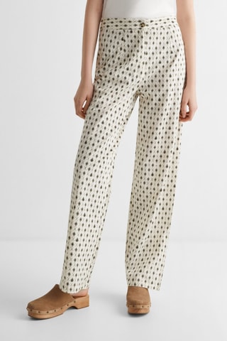 Pantalon imprimé géométrique - Blanc
