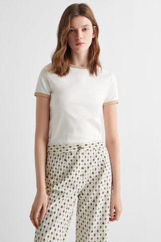 Pantalon imprimé géométrique - Blanc