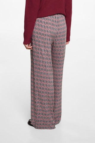 Pantalon fluide imprimé - Bordeaux