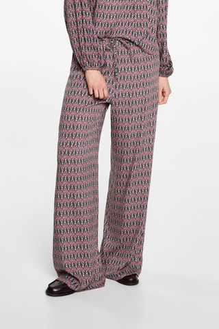 Pantalon fluide imprimé - Bordeaux