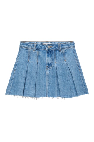 Jupe en jean à plis - Bleu