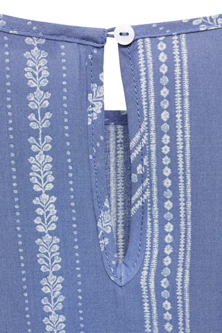 Robe à broderie florale - Bleu marine
