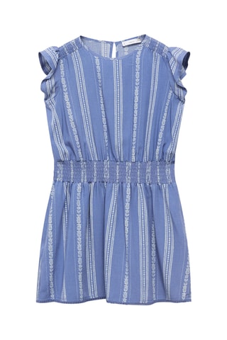 Robe à broderie florale - Bleu marine