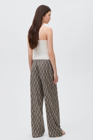 Pantalon droit imprimé - Gris