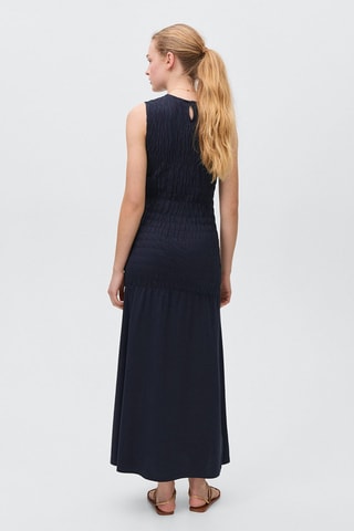 Robe longue détail froncé - Bleu marine