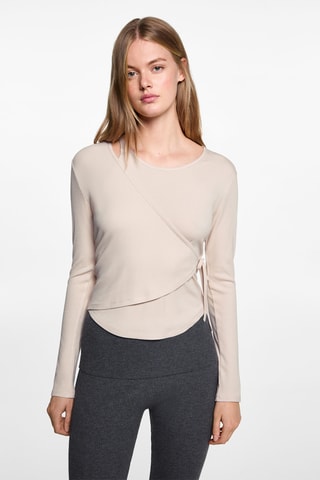 T-shirt croisé nœud - Écru