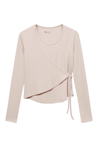T-shirt croisé nœud - Écru