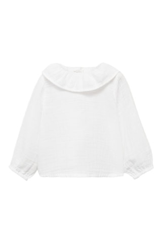 Blouse coton tissu plissé - Blanc