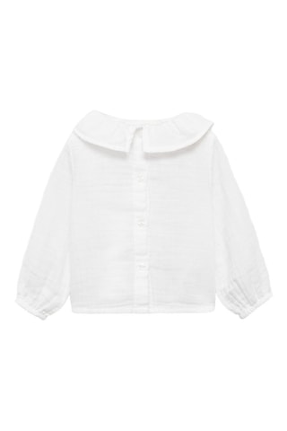 Blouse coton tissu plissé - Blanc