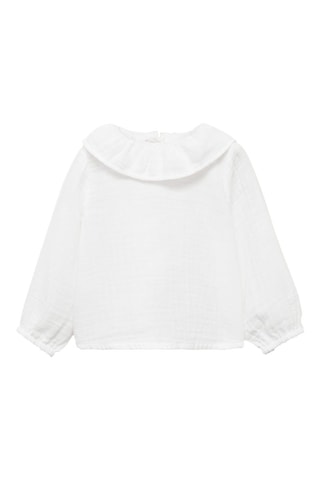 Blouse coton tissu plissé - Blanc