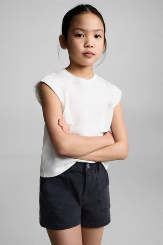 Short en jean droit - Bleu marine