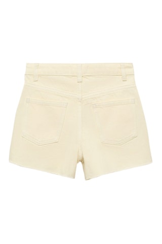 Short droit revers effilochés - Jaune