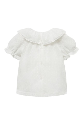 Blouse col volant - Blanc