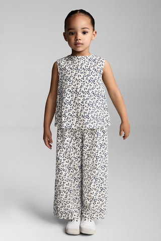 Blouse imprimée sans manches - Blanc