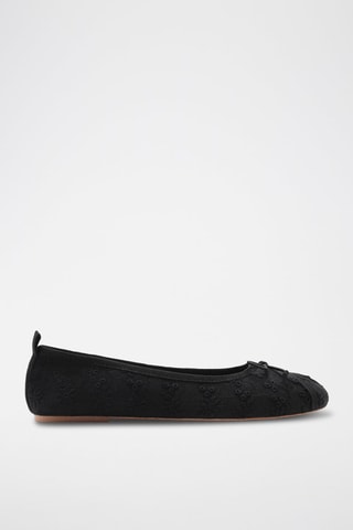 Ballerines brodées à noeud - Noir
