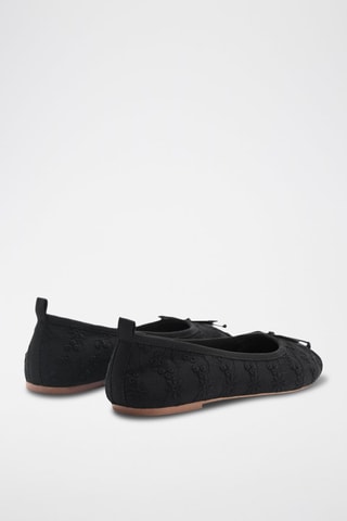 Ballerines brodées à noeud - Noir