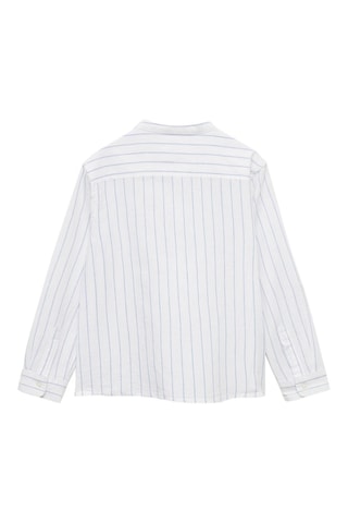 Chemise col mao à rayures - Blanc
