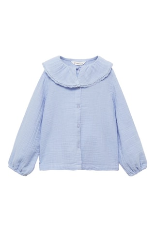 Blouse coton tissu plissé - Blanc