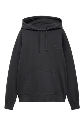 Sweat-shirt capuche broderie - Gris