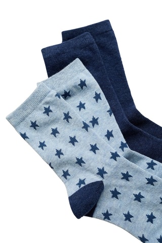 Pack 2 paires de chaussettes imprimées - Bleu marine