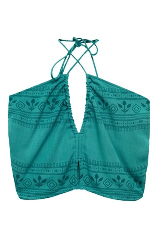 Top crop imprimé - Bleu