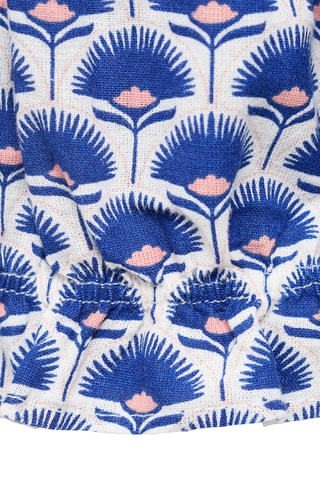 Blouse en lin imprimée - Bleu