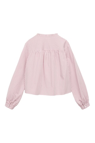 Chemise coton rayures - Rose
