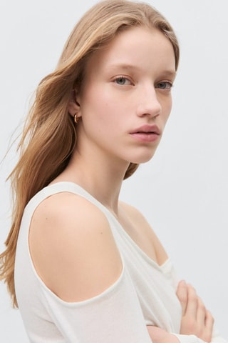 Pull-over maille asymétrique - Blanc