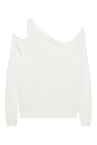Pull-over maille asymétrique - Blanc