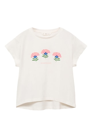 T-shirt imprimé perlé - Blanc