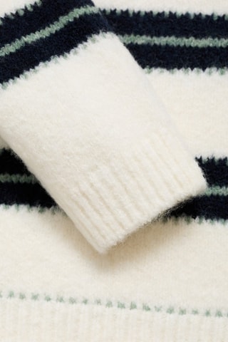 Pull-over en maille à rayures - Blanc