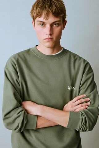 Sweater coton message - Vert d'eau