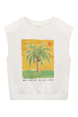 T-shirt sans manches imprimé - Blanc
