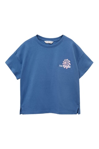 T-shirt imprimé manches courtes - Bleu