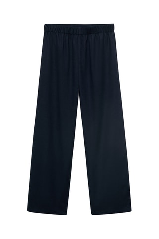 Pantalon droit lin - Bleu marine