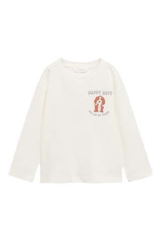 T-shirt manches longues imprimé - Blanc