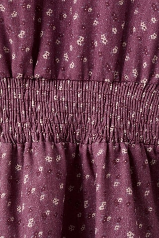 Robe fleurie froncée - Rouge