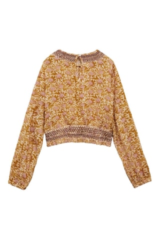 Blouse fluide imprimée - Jaune