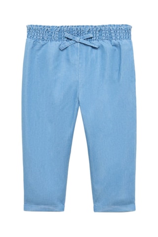 Pantalon froncé à la taille - Bleu