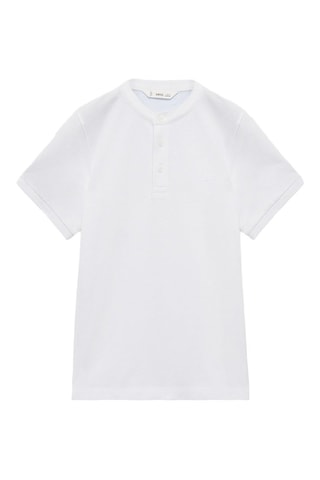 Polo col mao - Blanc